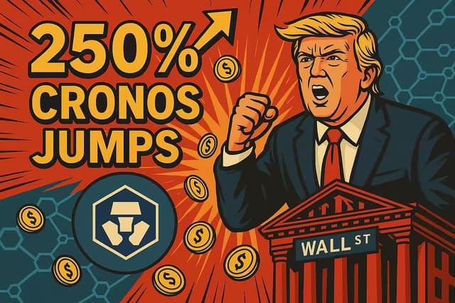 Cronos 250%, Trump Media Crypto.com, CRO price surge, Cronos partnership, $6.4 billion treasury