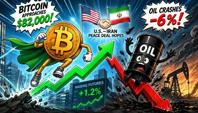 Bitcoin Approaches $82,000 as Oil Crashes 6% on Fresh Iran Peace Deal Hopes