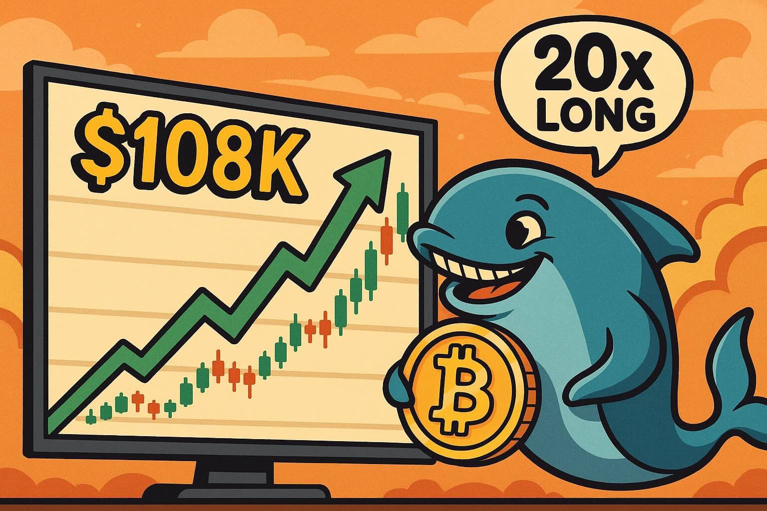Bitcoin Rebounds to $108K as Whale Opens Mega 20× Long. Here’s Why It Matters