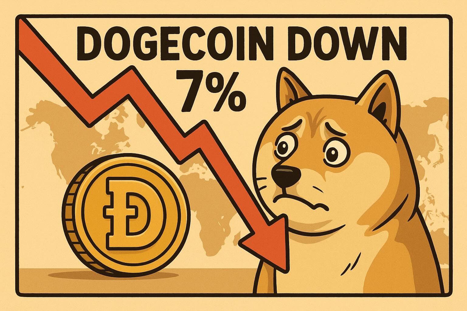 Dogecoin (DOGE) has experienced a notable decline of 7%