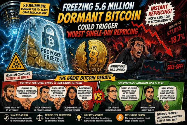 Bitcoin Freeze Debate: Could 5.6M BTC Trigger a Market Shock?