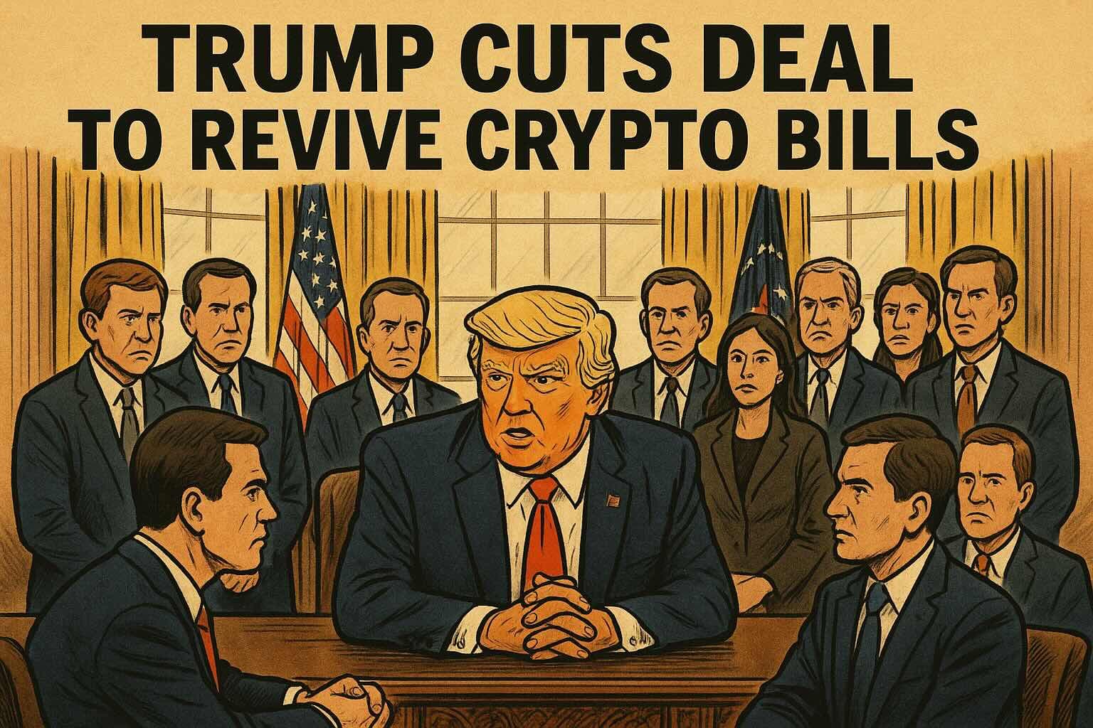 Trump Cuts Deal to Revive Crypto Bills Before August Break