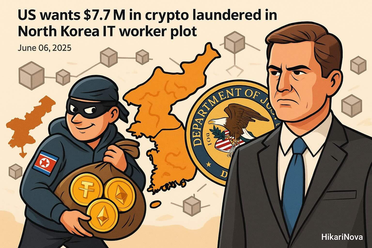 US Moves to Seize $7.7M in Crypto Laundered by North Korean IT Workers